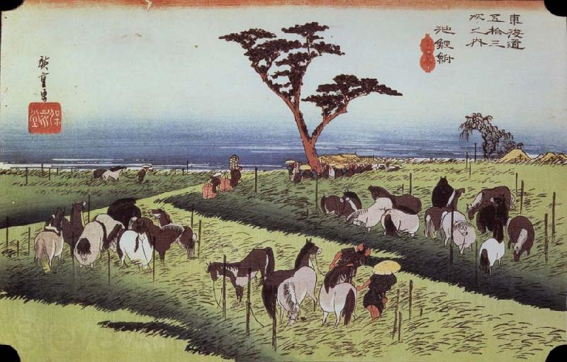 unknow artist Chiriu out of the series the 53 stations of the Tokaido